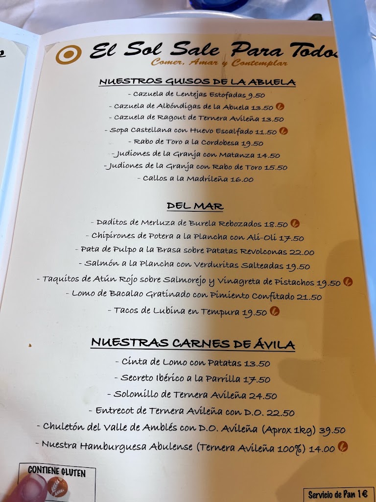 El Sol Sale Para Todos — Carta