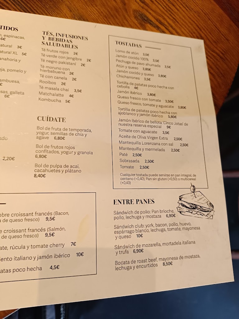 Restaurante La Costa — Carta