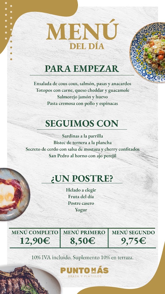 Restaurante Punto Mas - Alcala de Henares — Carta
