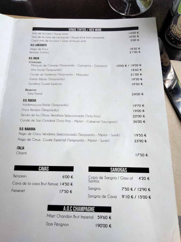 El Patio Restaurante — Carta