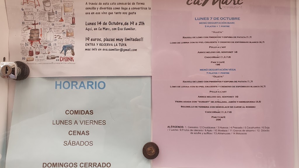 Restaurante Ca Marc — Carta