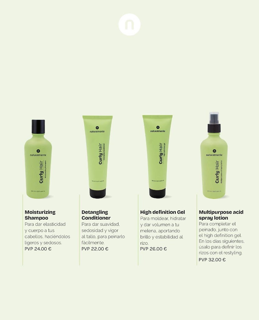 Peluqueria Ecologica Naturalment Premia Mar Plantas Henna Curly crioterapia capilar — Carta