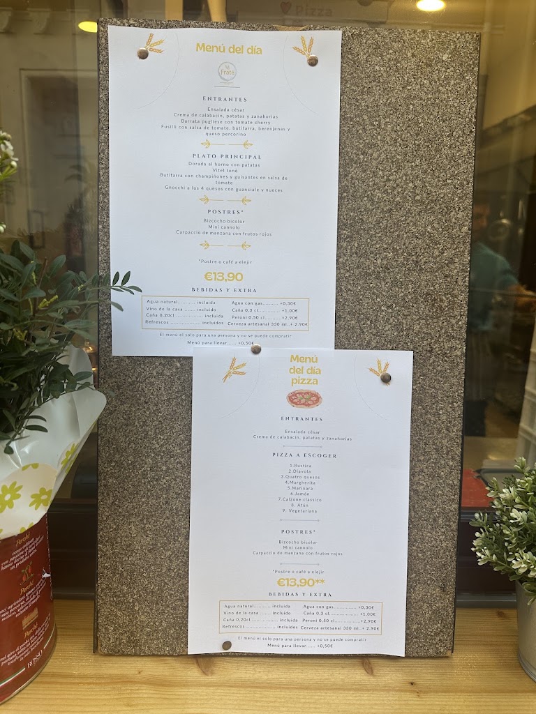 Frate RistoPizzeria — Carta