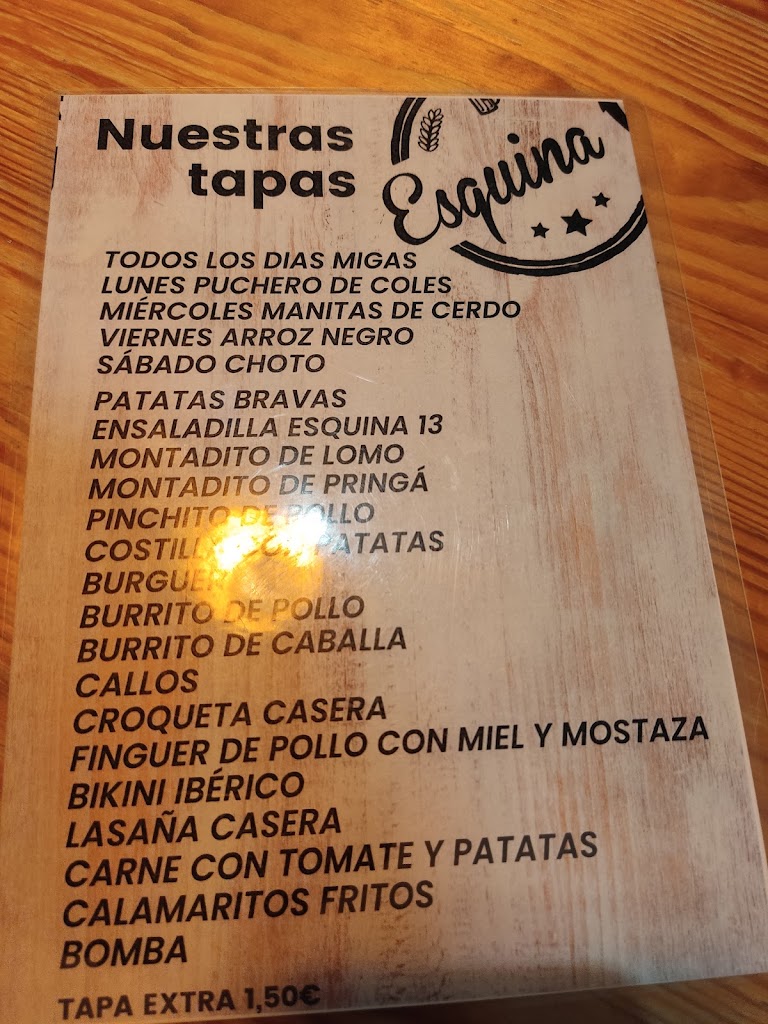 Esquina 13 — Carta