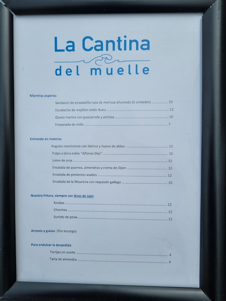 La Cantina del Muelle — Carta