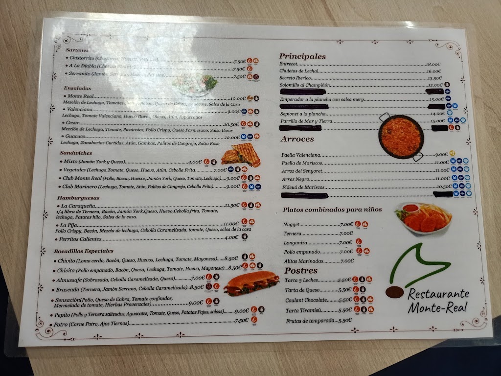 Restaurante Monte Real — Carta