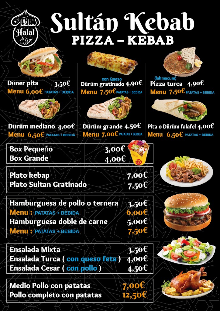 Sultan Kebab & pizza — Carta