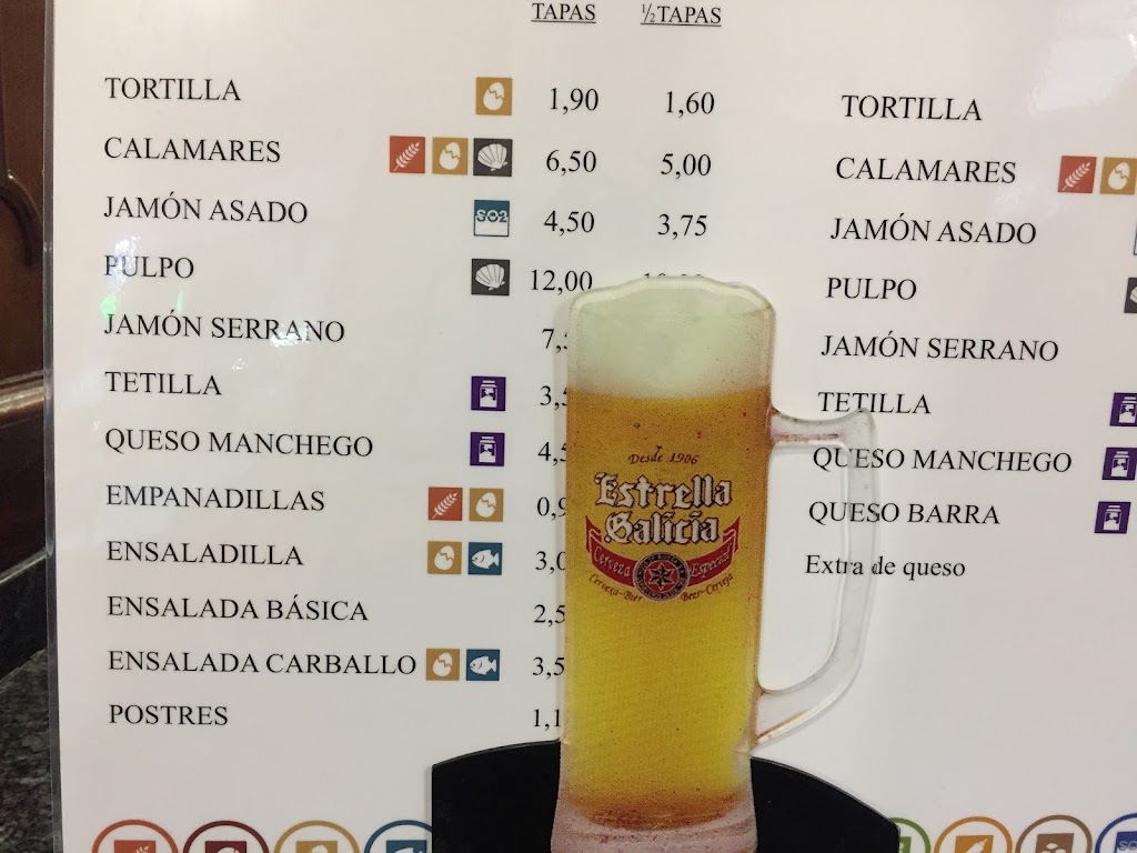Bar Carballo — Carta