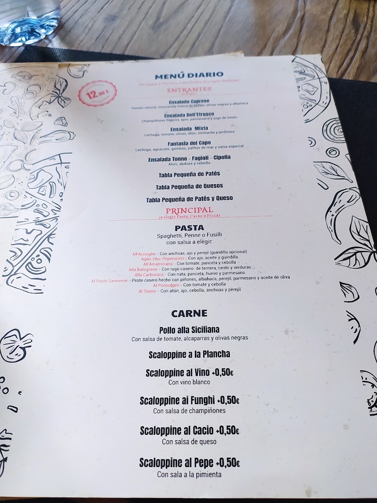 Restaurante L'Etrusco — Carta