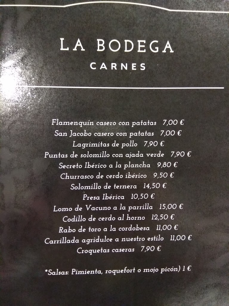 Restaurante Meson La Bodega pg — Carta