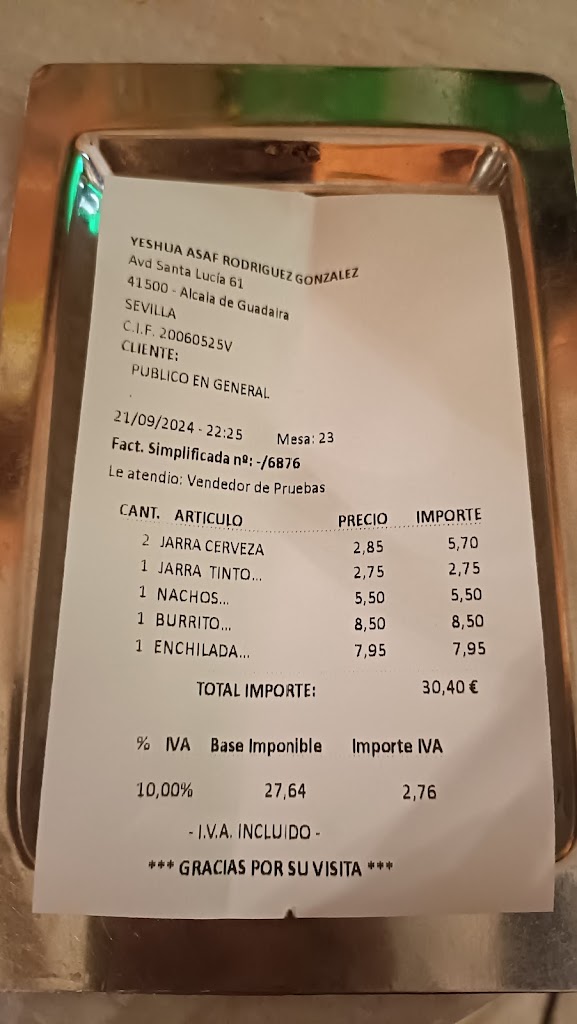 Restaurante La Hacienda Mexicana — Carta