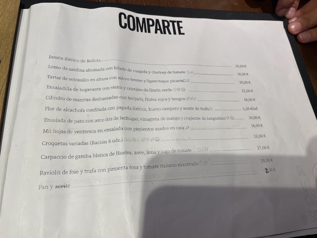 Bar Restaurante Chapoo 0 — Carta