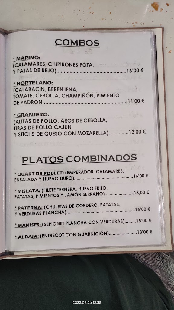 BAR Montakintos — Carta