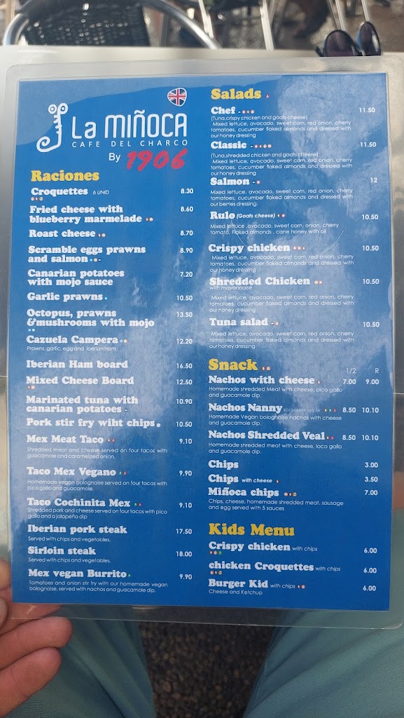 La Minoca Cafe del Charco — Carta