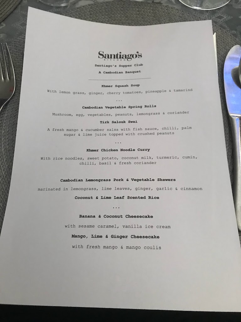 Restaurante Santiago's Kitchen — Carta