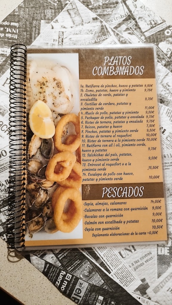 Bar Salamanca 3 — Carta