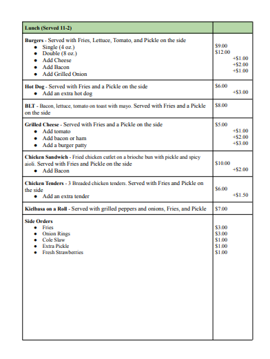 Menu