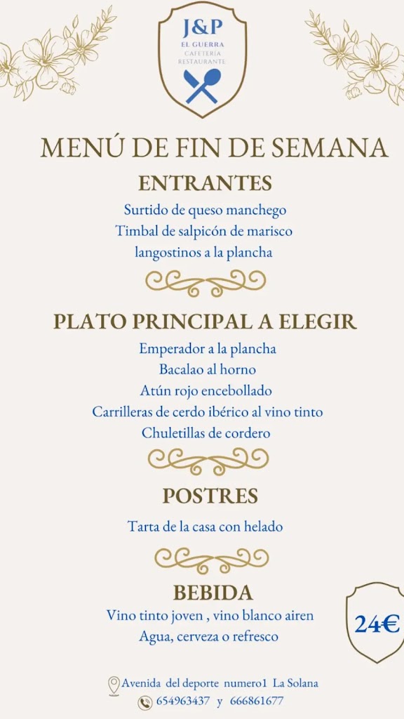 J&p Restaurante El Bar Guerra — Carta