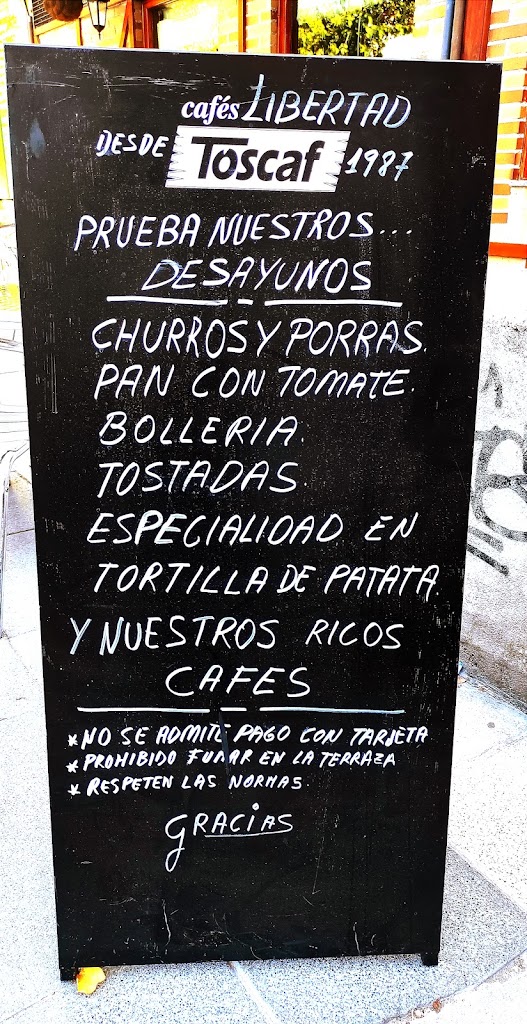 Cafe Bar Libertad — Carta