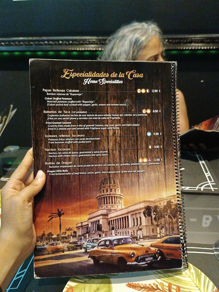Restaurante El Tocororo — Carta
