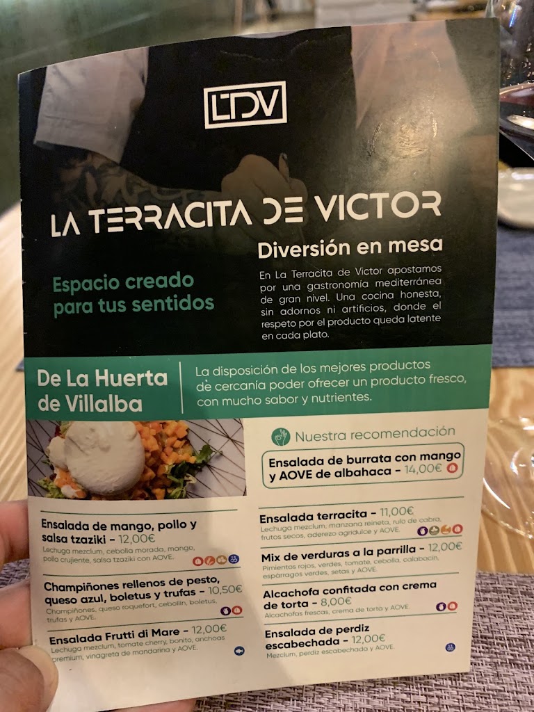 Restaurante La Terracita de Victor — Carta