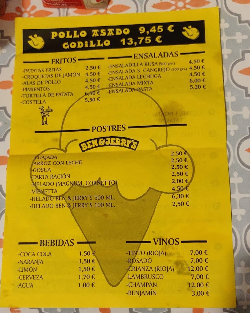 Pollo Riko - Santutxu — Carta