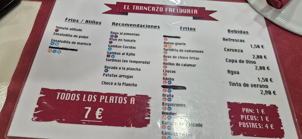 El Trancazo * freiduria — Carta