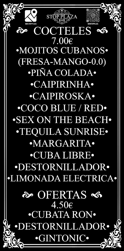 Bar Stop Plaza — Carta