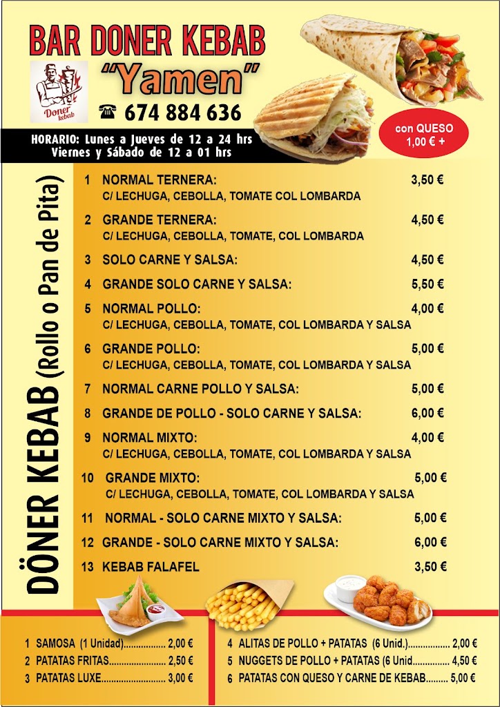 Bar Doner Kebab "Yamen" — Carta