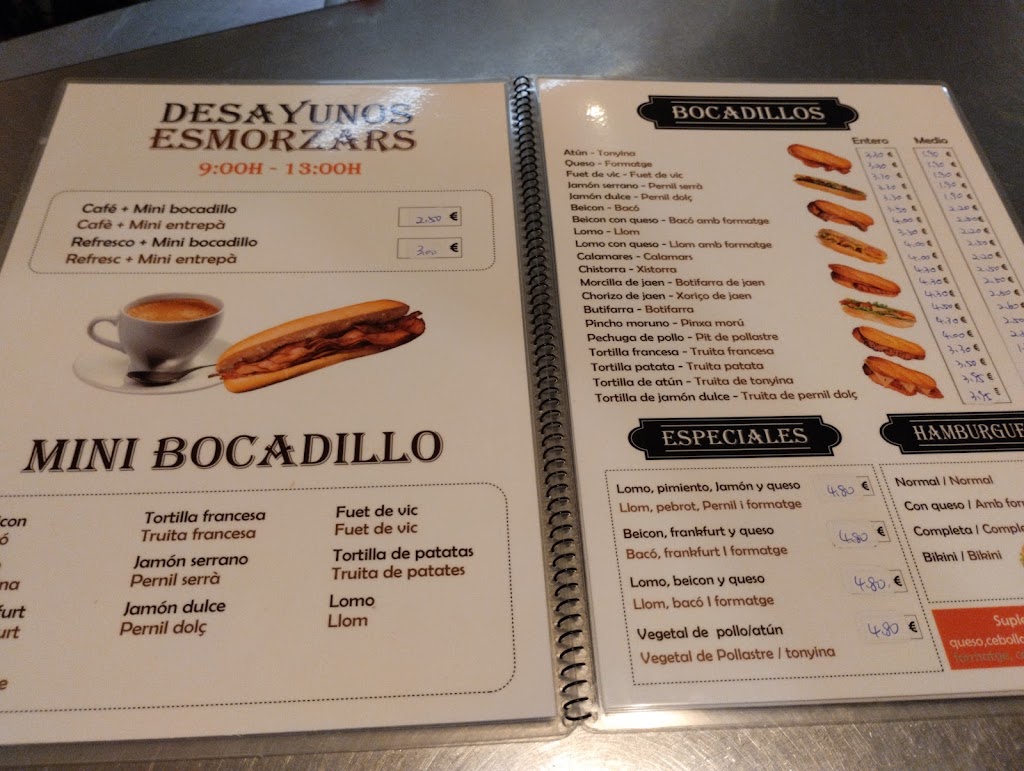 Bar Sabor — Carta
