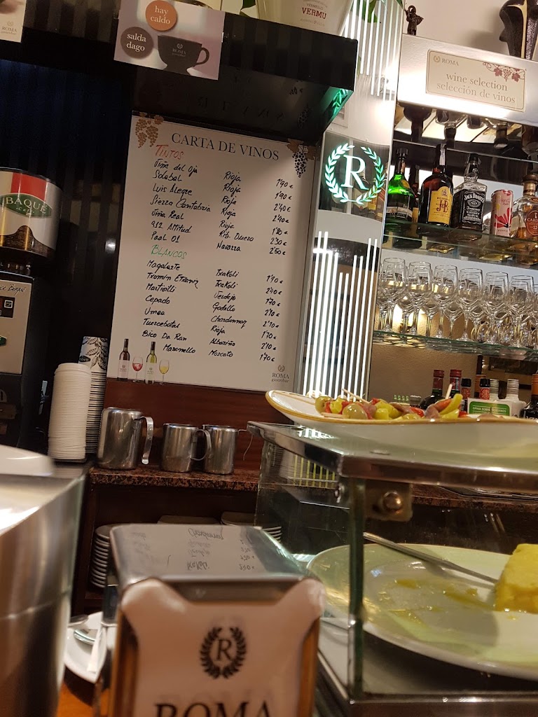 Bar Roma cafeteria — Carta