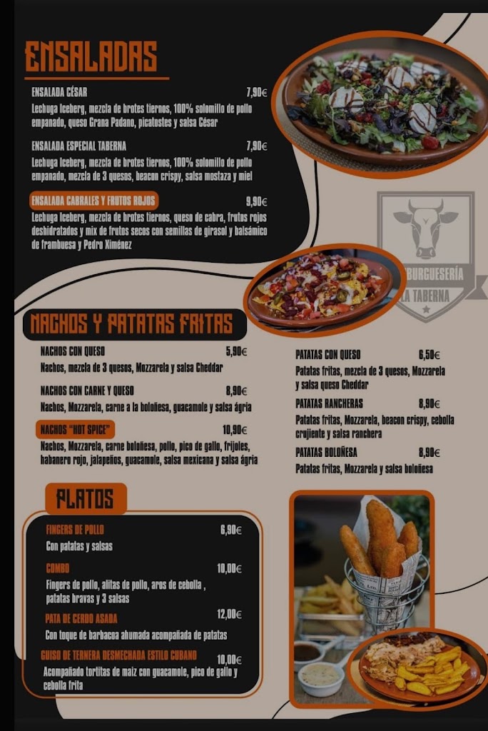 Hamburgueseria La Taberna — Carta