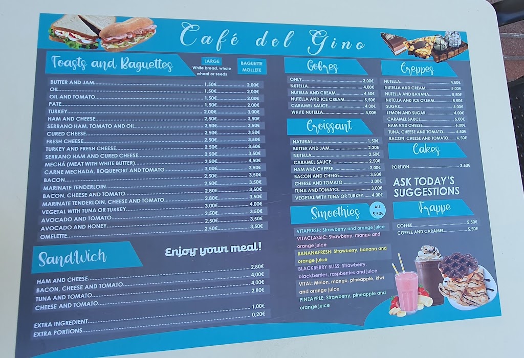 Cafe del gino — Carta