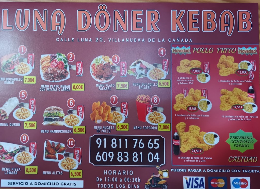 Luna Doner Kebab — Carta