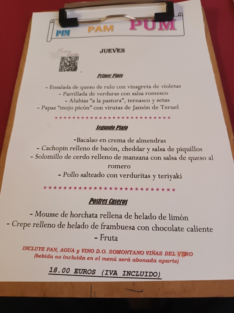 Gastrobar Micelios — Carta