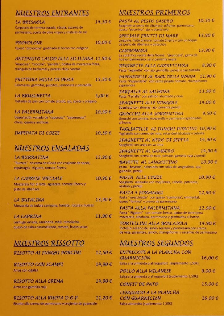 La Peperonata / Horno de Lena — Carta