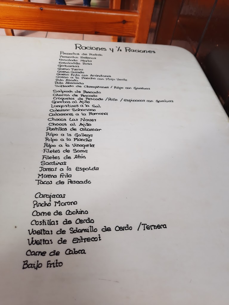 Bar las naves — Carta