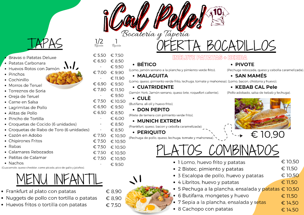 CAL PELE- Bar Camp de futbol de la Guardia — Carta