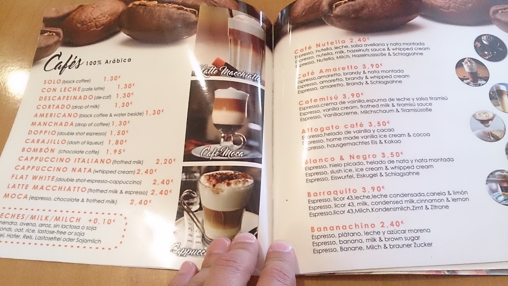 La Italiana Cafe Almunecar — Carta