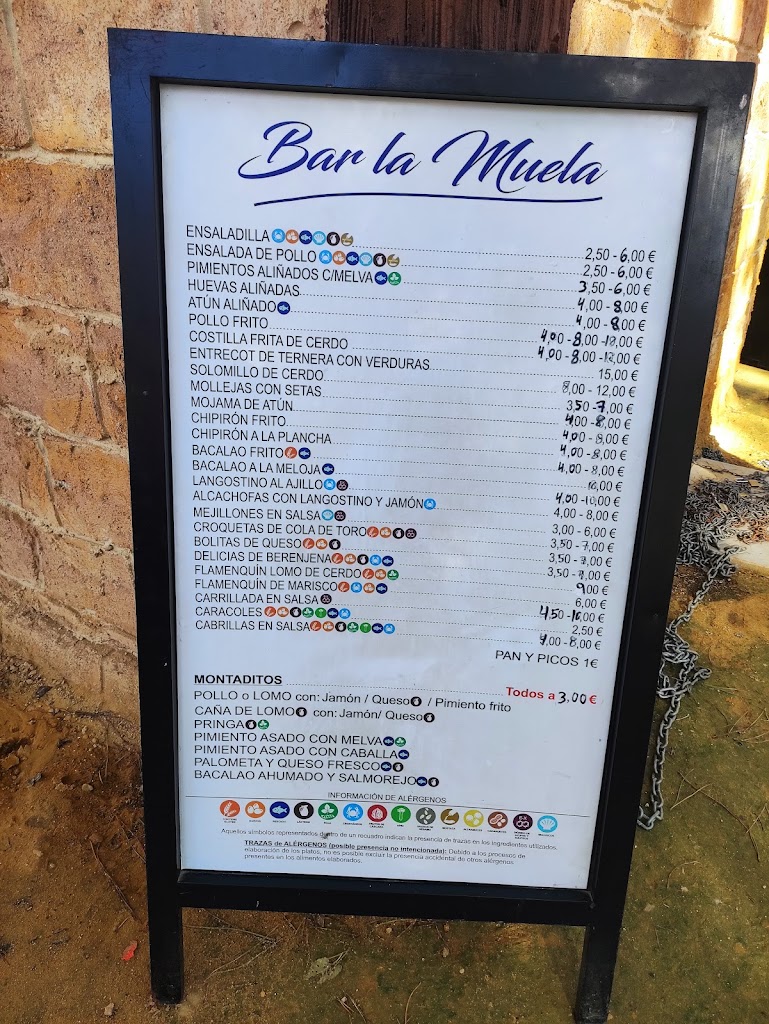 Bar La Muela — Carta