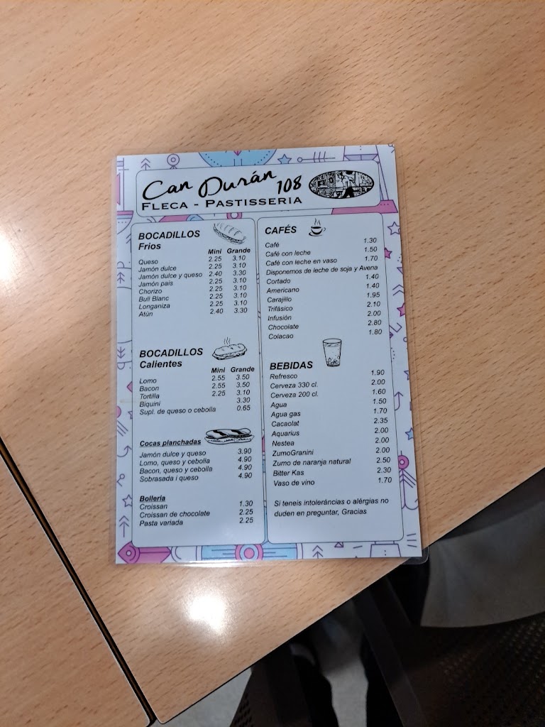 Can Duran 108 — Carta