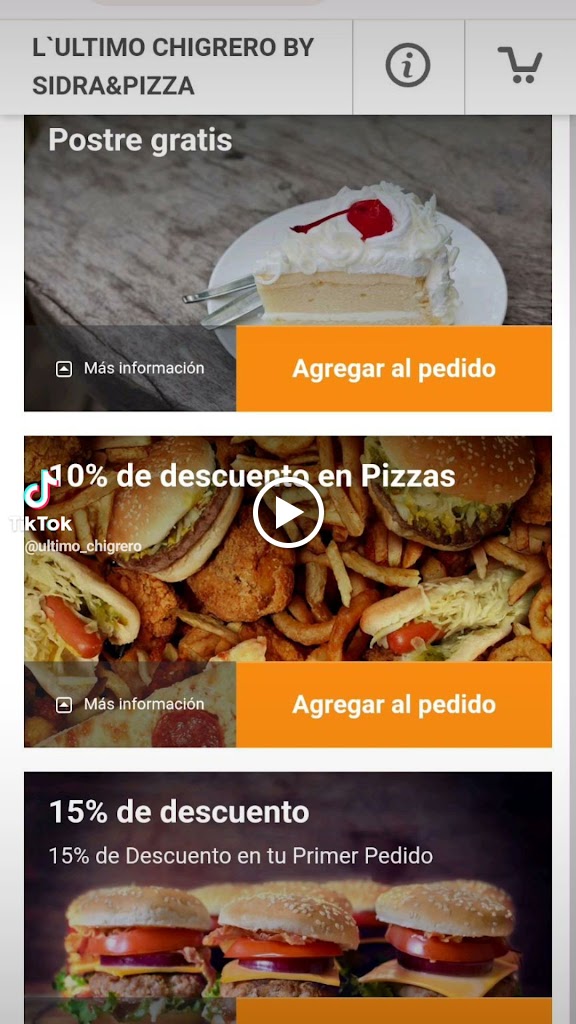 Restaurante l'ultimo chigrero — Carta