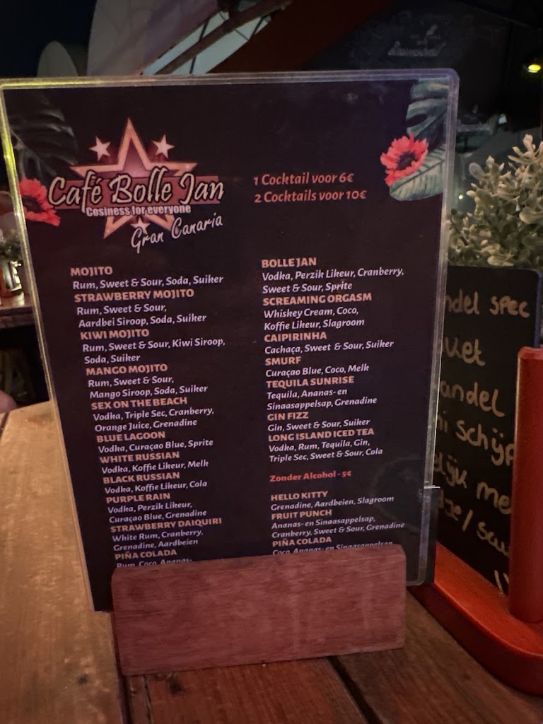 Cafe Bar Bolle Jan Gran Canaria — Carta