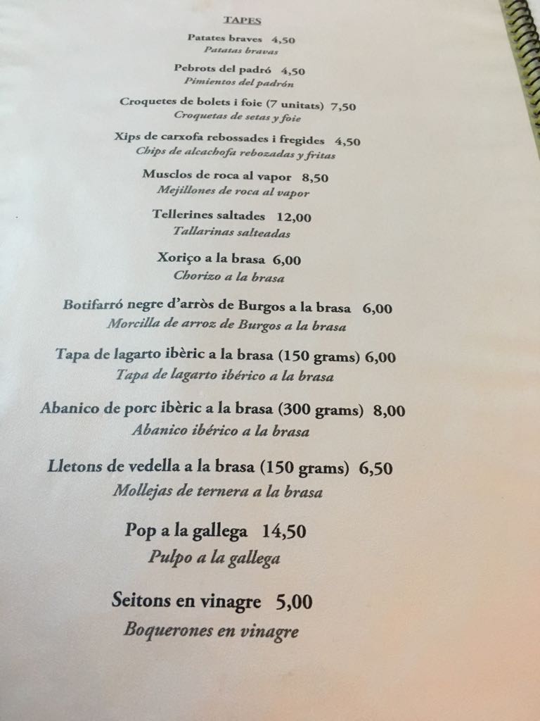 Restaurant Hostal la Treva — Carta