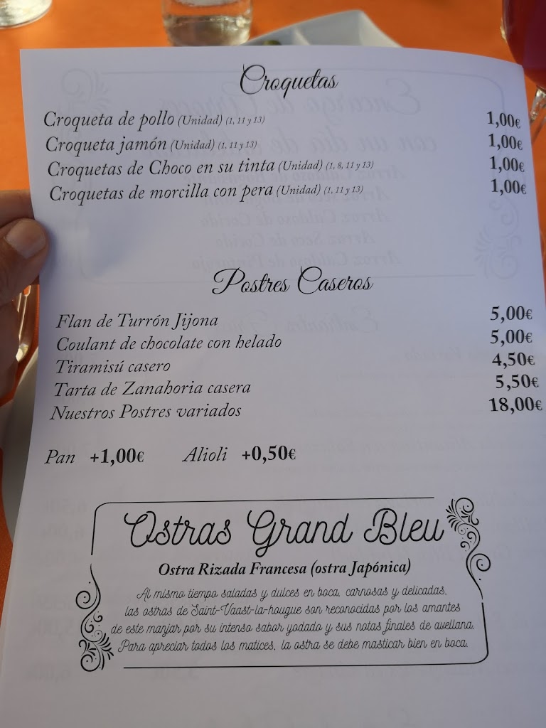 Restaurante/Arroceria La Dama de Elche — Carta