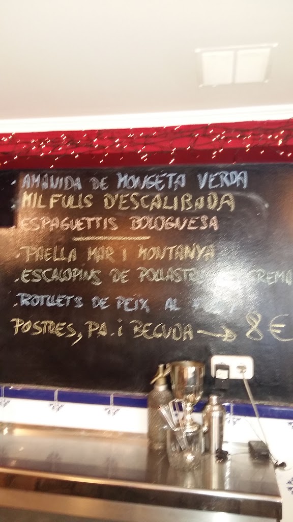 Granja Bar, El Cantir Blau — Carta