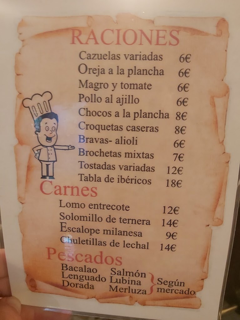 Restaurante el Rincon Castellano — Carta