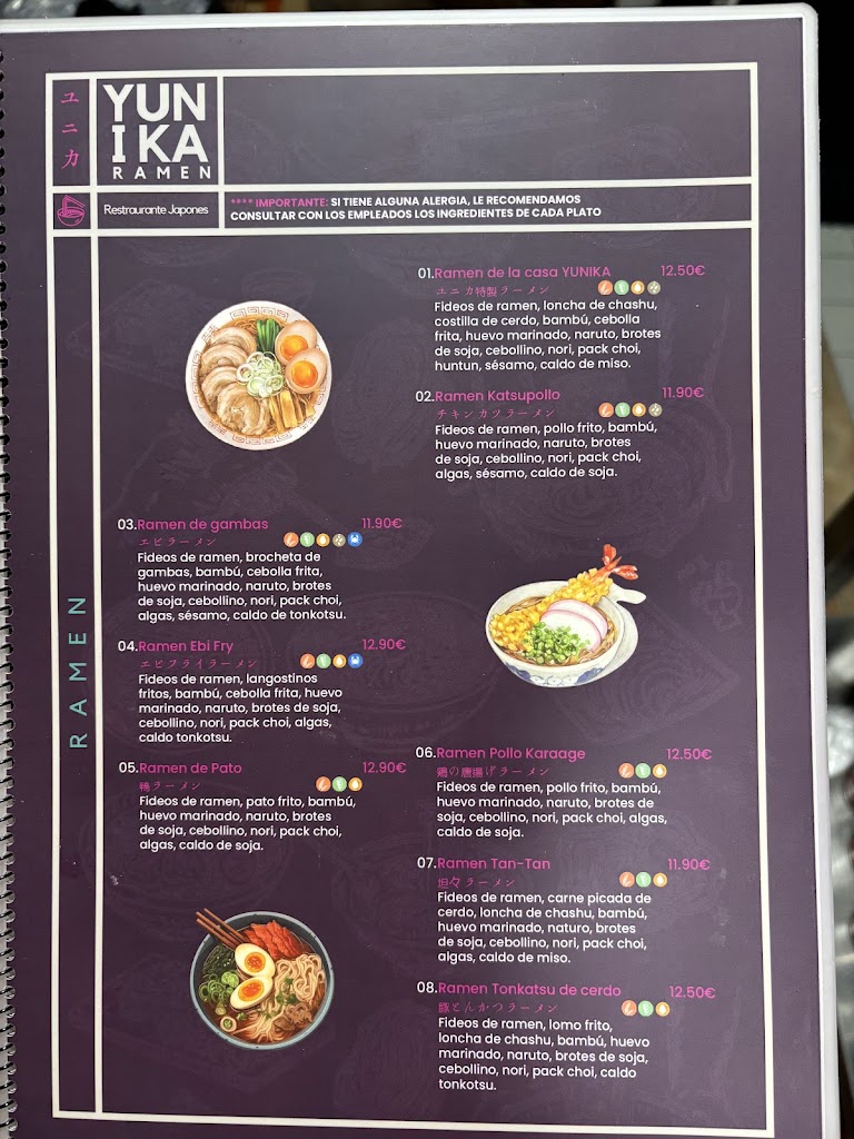 Yunika ramen — Carta