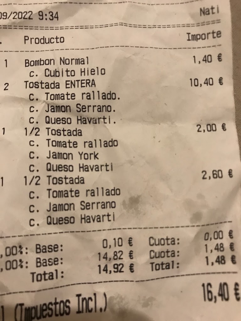 Bar Bitacora — Carta