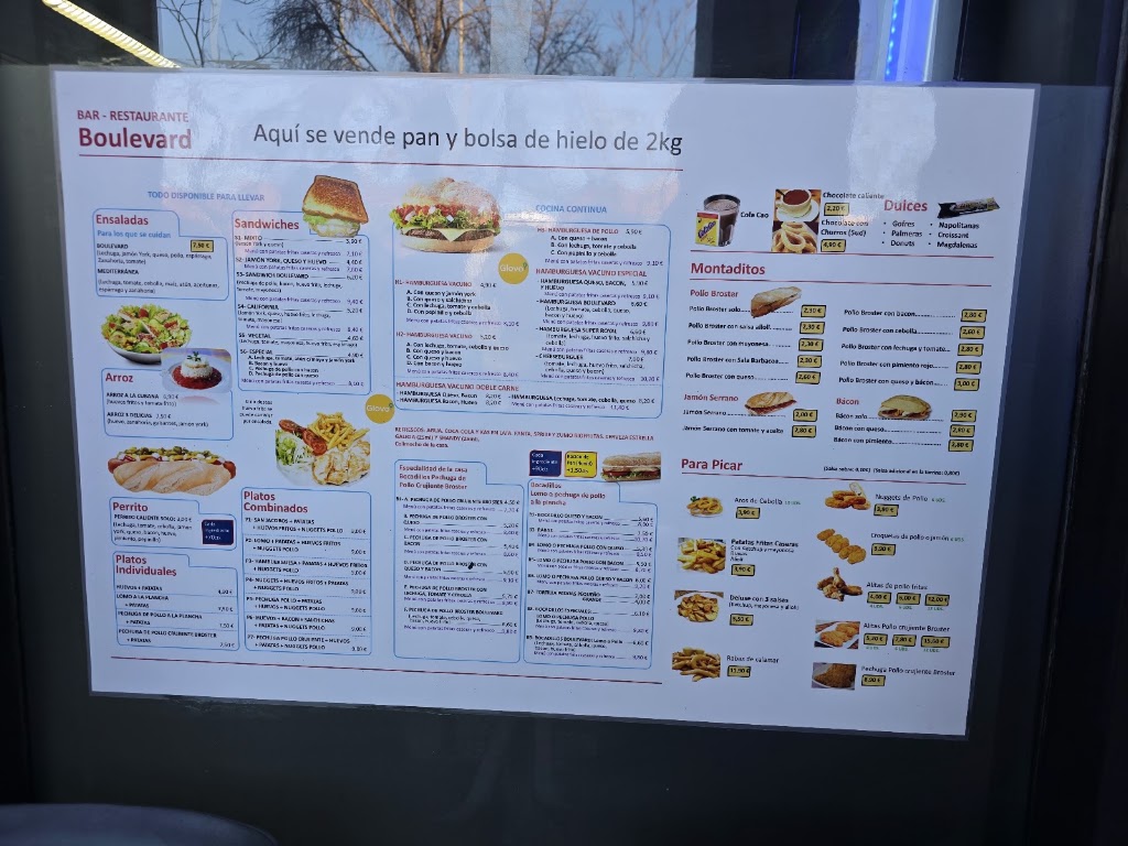 Cafeteria Boulevard — Carta